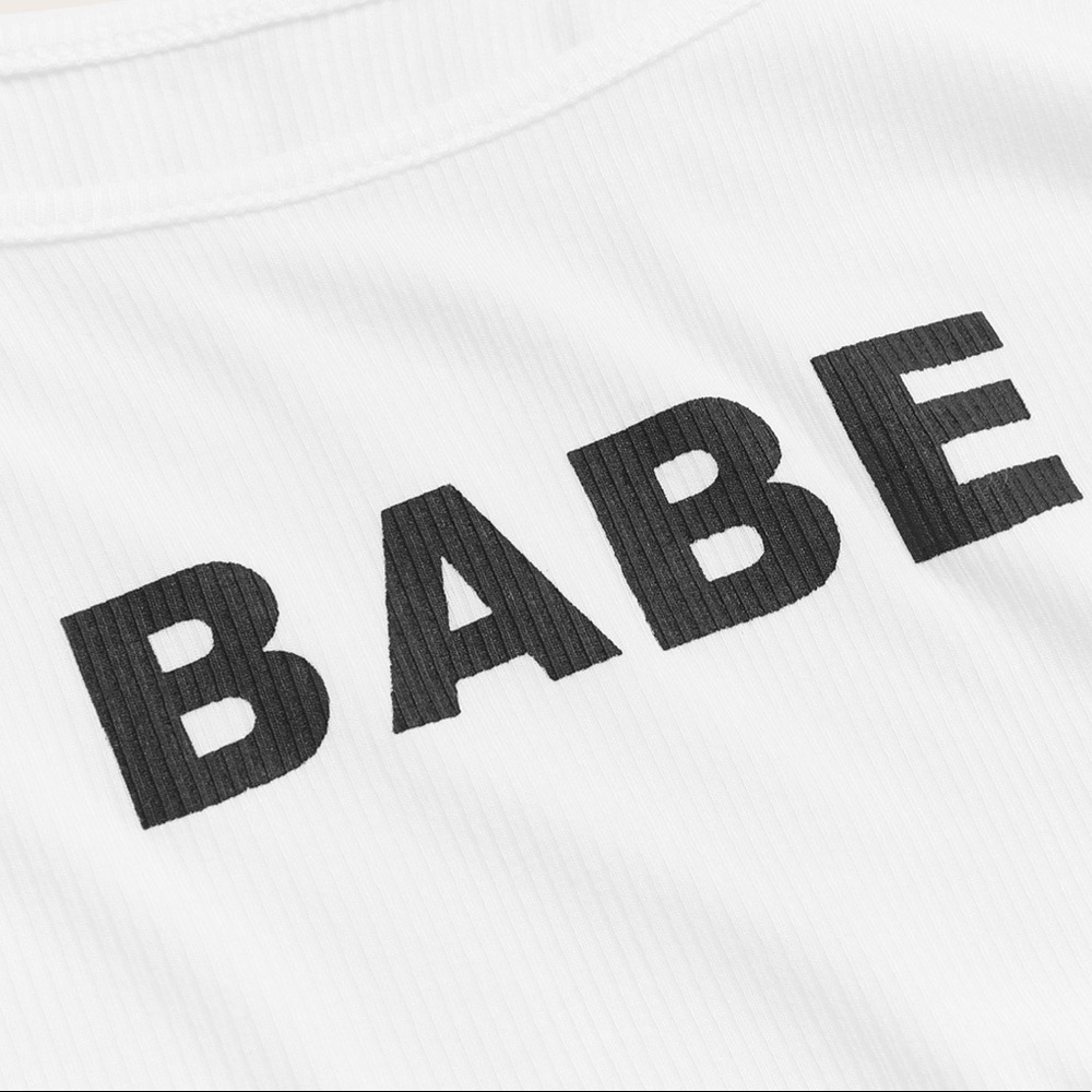 New- Plus Letter “BABE” Drawstring Side Tank Top - Picture 4 of 4